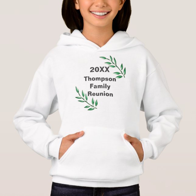 Family Reunion Green Leaves on Tree Branches Hoodie (Front)