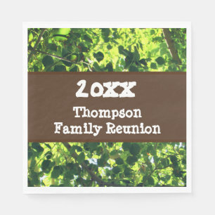 Family Reunion Green Leaves Picnic Outdoor Event Napkins