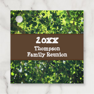 Family Reunion Green Leaves Tree Branches Event Favor Tags