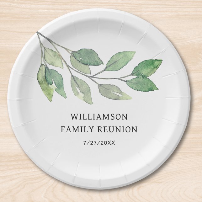 Family Reunion Green Personalized Paper Plates (Creator Uploaded)