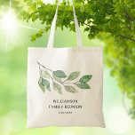 Family Reunion Green Personalized Tote Bag<br><div class="desc">This family reunion keepsake tote bag is decorated with green watercolor foliage. Easily customizable. This bag makes a great family reunion gift. Use the Design Tool to change the text size, style, or color. Because we create our artwork you won't find this exact image from other designers. Original Watercolor ©...</div>