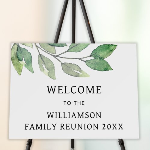 Family Reunion Green Personalized Welcome Sign