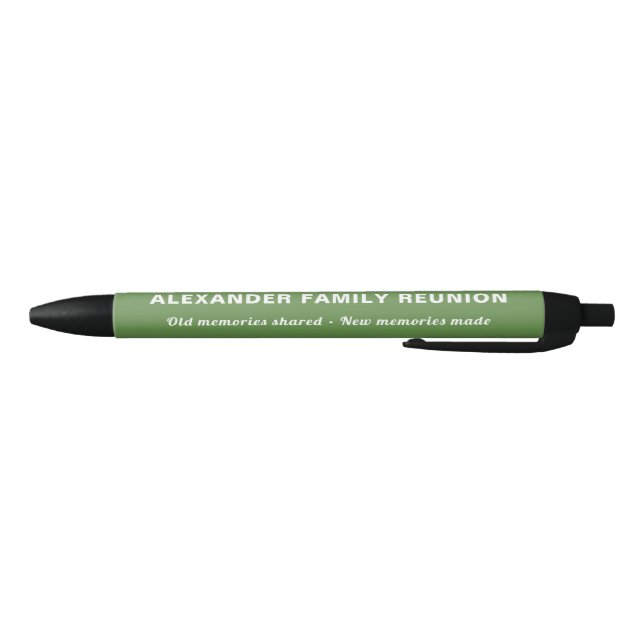 Family Reunion Green Souvenir Keepsake Gift Pen (Bottom)