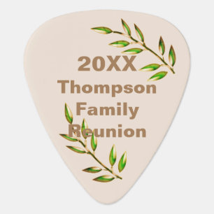 Family Reunion Green Tree Branches Keepsake Guitar Pick