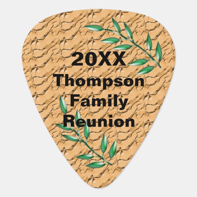Family Reunion Green Tree Branches Keepsake Guitar Pick (Front)