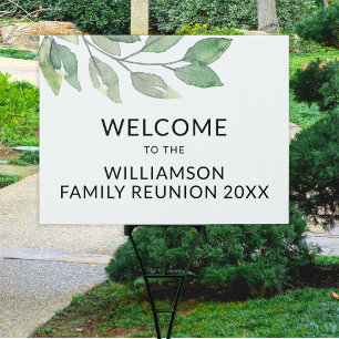 Family Reunion Green Tree Personalized Welcome Sign