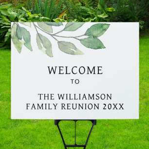 Family Reunion Green Tree Welcome Sign