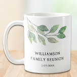 Family Reunion Greenery Coffee Mug<br><div class="desc">This family reunion keepsake mug is decorated with watercolor greenery.
Easily customizable. 
Use the Design Tool to change the text size,  style,  or color. 
Because we create our artwork you won't find this exact image from other designers. Original Watercolor © Michele Davies.</div>