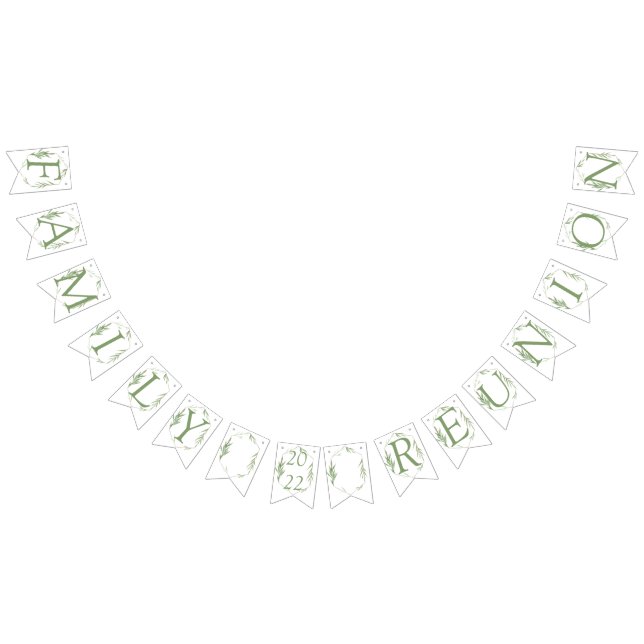 Family reunion greenery customizable bunting flags (All)