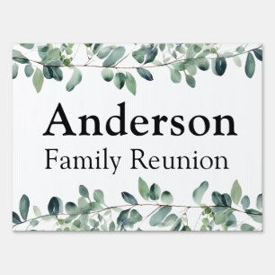 Family Reunion Greenery Directional Sign