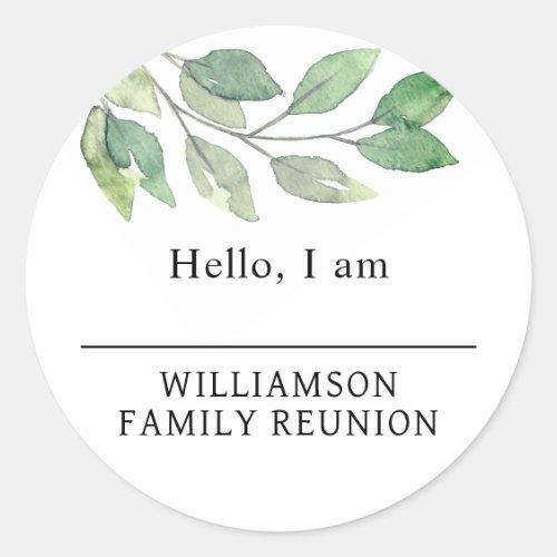 Family Reunion Greenery Name Tag