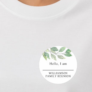 Family Reunion Greenery Name Tag