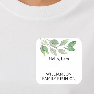 Family Reunion Greenery Name Tag
