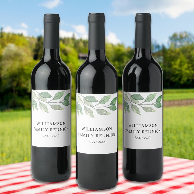 Family Reunion Greenery Wine Label (Creator Uploaded)