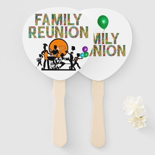 Family reunion hand fan (Front and Back)