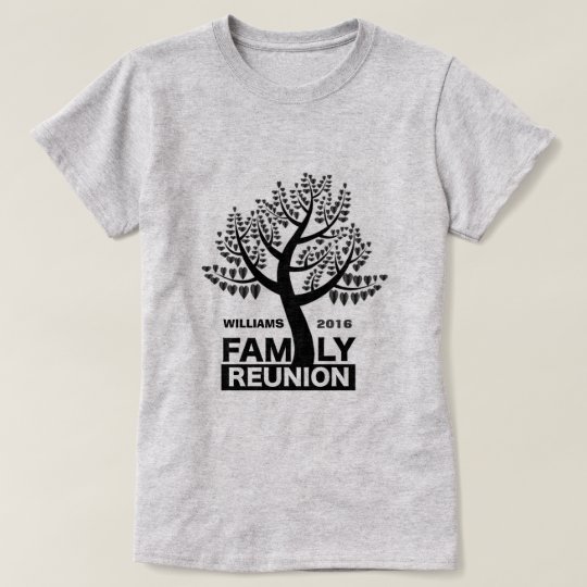 Family Reunion Heart Tree Black Silhouette T-Shirt | Zazzle.com