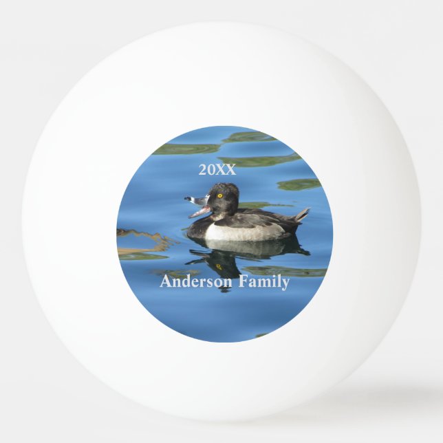 Family Reunion Humorous Duck on Lake Event Ping Pong Ball (Front)