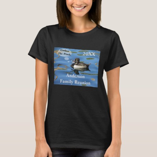 Family Reunion Humorous Duck on Lake Event T_Shirt