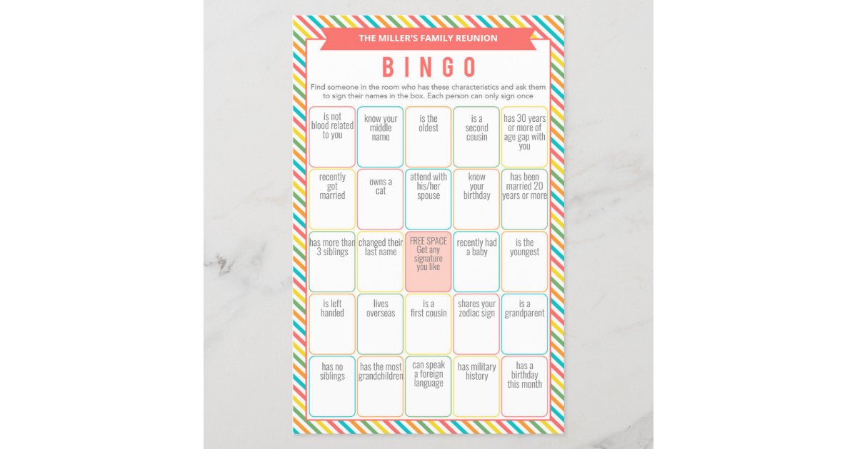 Family Reunion Ice Breaker 2 in 1 Games | Zazzle.com