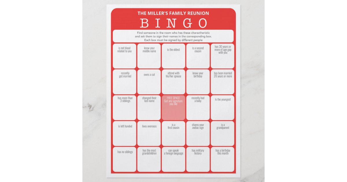 Family Reunion Ice Breaker 2 in 1 Games Flyer | Zazzle.com