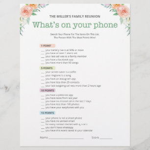 Family Reunion Ice Breaker 2 in 1 Games Flyer