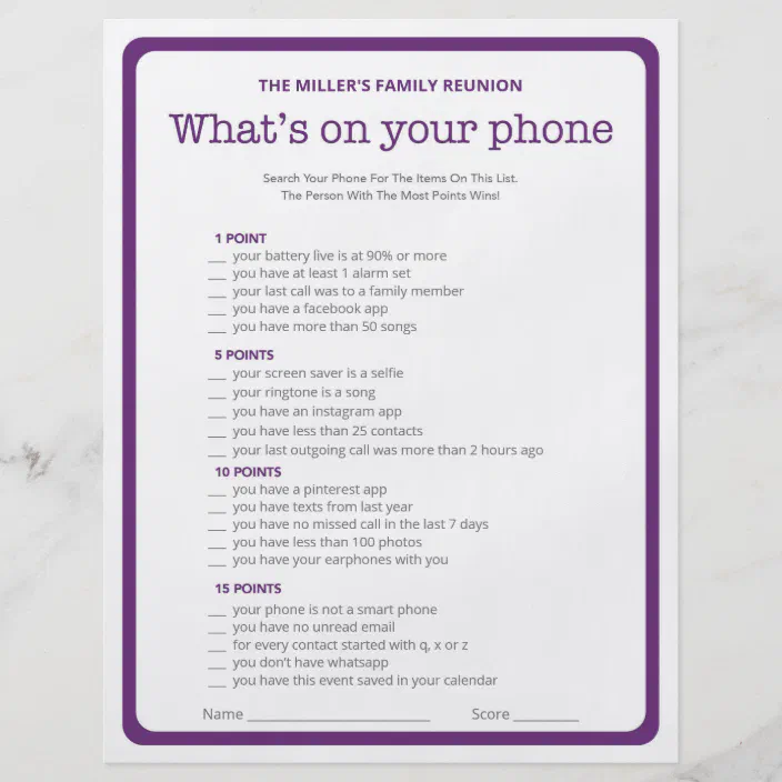 Family Reunion Ice Breaker 2 In 1 Games Flyer Zazzle Com