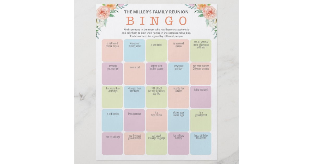 Family Reunion Ice Breaker 2 in 1 Games Flyer | Zazzle.com