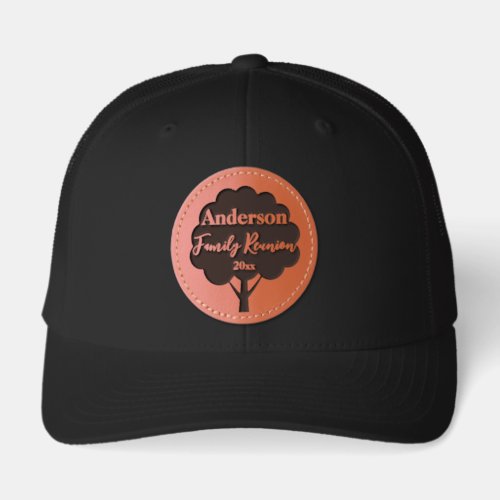 Family Reunion in Script with Last Name Tree Year