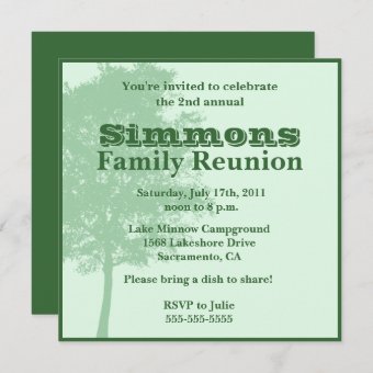 Family reunion invitation Zazzle