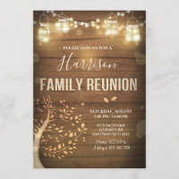 Family reunion invitation Family Tree Rustic Wood