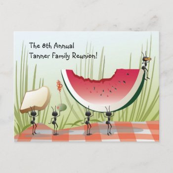 Family Reunion Invitation Postcard by OrangeOstrichDesigns at Zazzle
