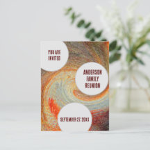Family Reunion Invitation Relaxed Swirl Groovy