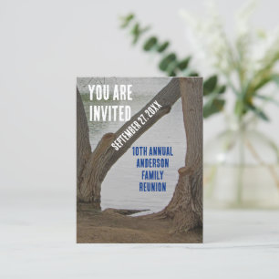 Family Reunion Invitation Rustic Lake Vacation Postcard
