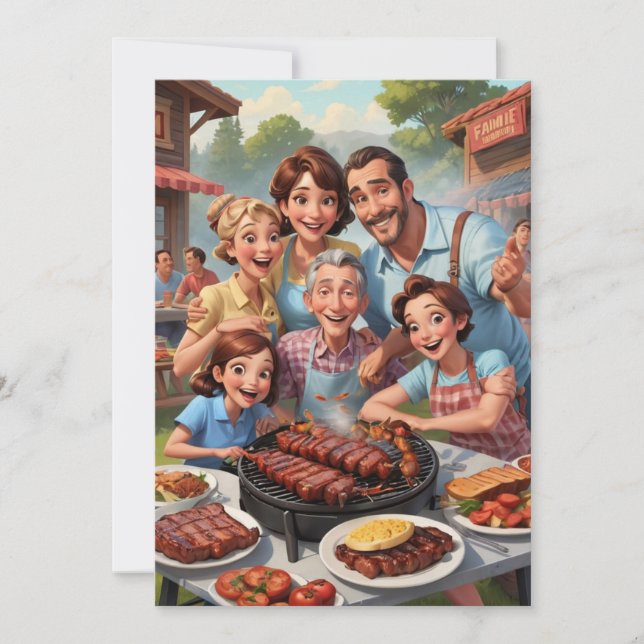 family reunion invitations Bbq cookout (Front)