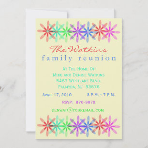 Family Reunion Invitations in Multi Colors