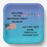 Family Reunion July 4th theme Party Paper Plates