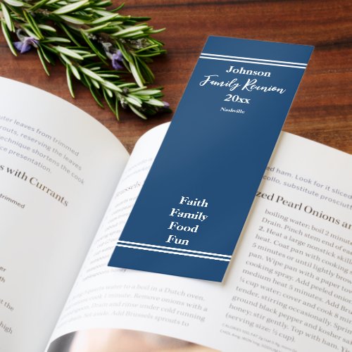 Family Reunion Keepsake Blue and White Name Year
