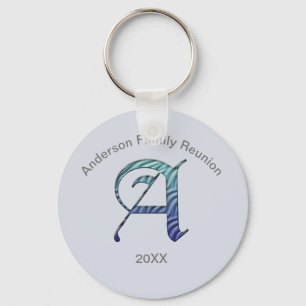 Family Reunion Keepsake Letter A Monogram Initial Keychain