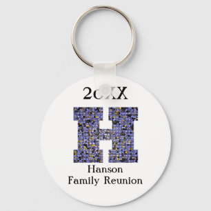 Family Reunion Keepsake Letter H Mosaic Monogram Keychain