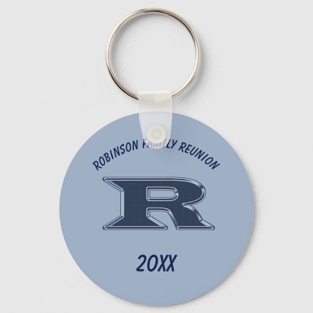 Family Reunion Keepsake Letter R Monogram Initial Keychain (Front)