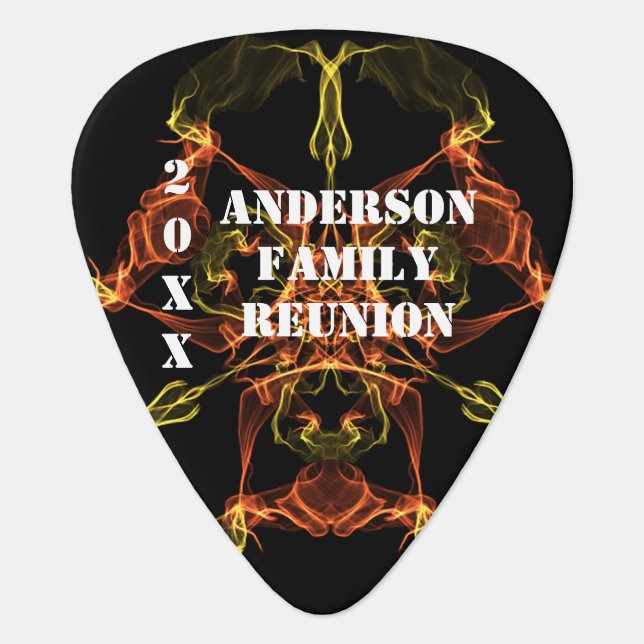 Family Reunion Keepsake Orange Yellow Celestial Guitar Pick (Front)