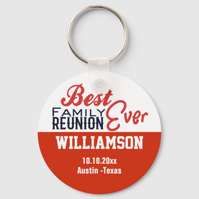Family Reunion Keepsake Party Favor Keychain (Front)