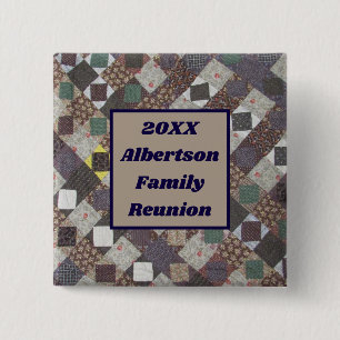 Family Reunion Keepsake Patchwork Quilt Pattern Button