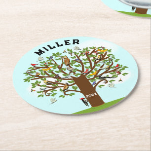 Family Reunion Keepsake Round Paper Coaster