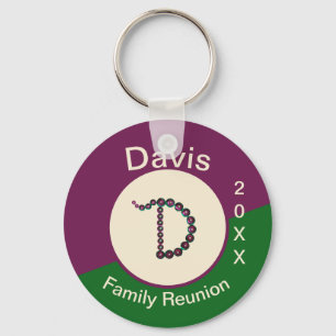 Family Reunion Keepsake Sparkling Letter D Initial Keychain