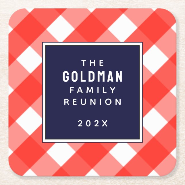 Family Reunion Keepsake Square Paper Coaster (Front)