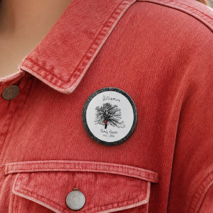 Family Reunion Keepsake Tree   Elegant Black Button