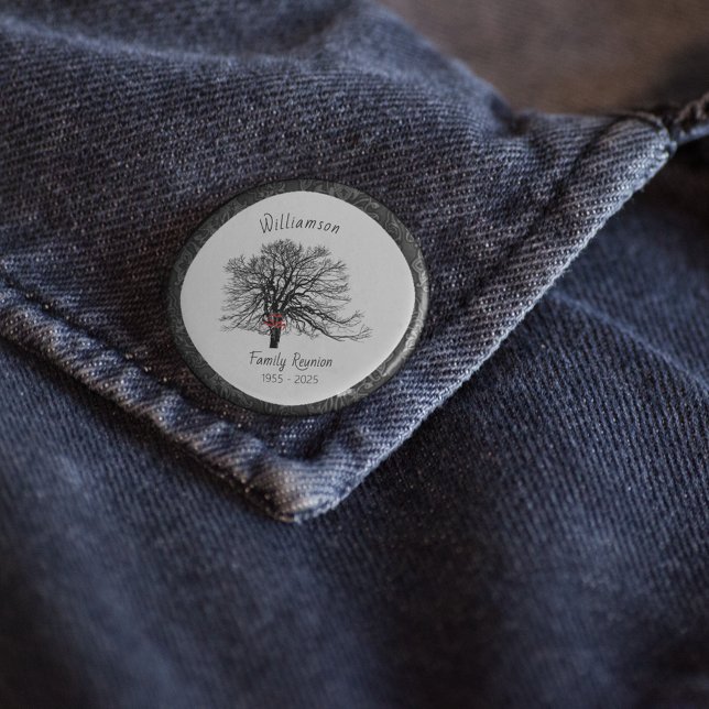 Family Reunion Keepsake Tree | Elegant Black Button (Creator Uploaded)