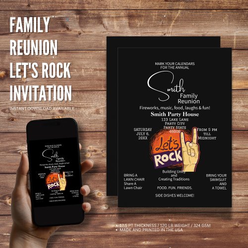 Family Reunion Lets Rock Invitation 