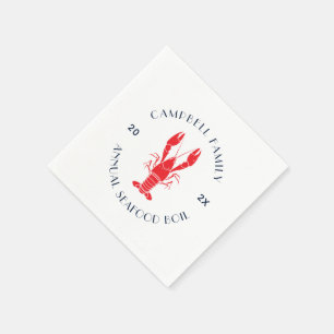 Family Reunion Lobster Boil Summer Custom Paper Napkins